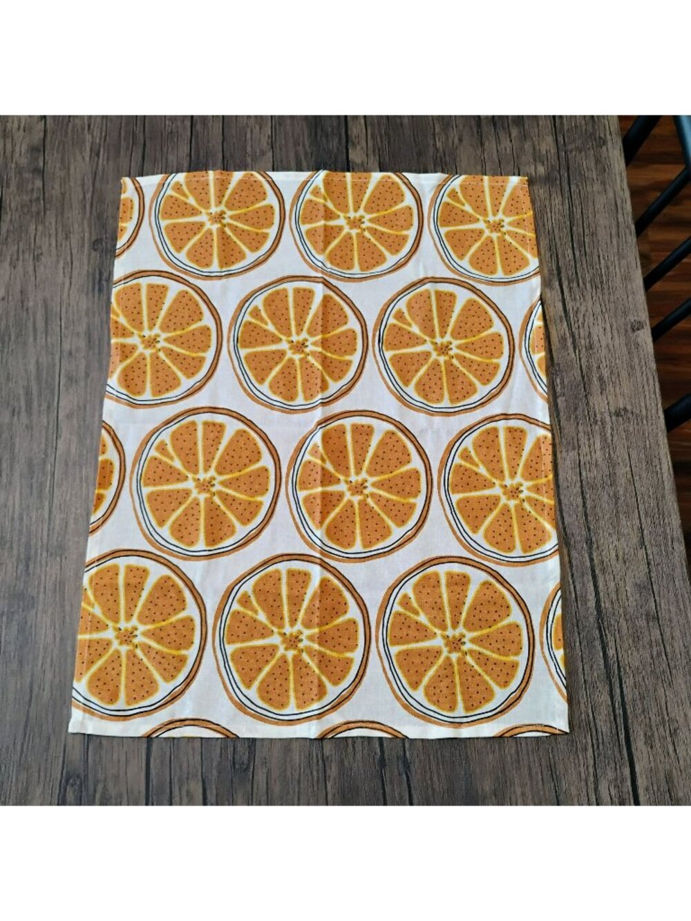 Orange Slice Cotton Tea Towel 18" x 24" Mediterranean Citrus Kitchen Decor